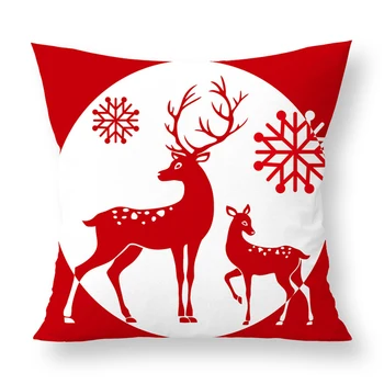 

Soft Christmas Car Pillowcase Throw Pillow Covers Linen Plant Pattern Pillowcase for Home Car Office Chairs Decor Christmas Gift