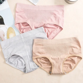 

Fashionable Ladies Underwear Honeycomb Warm Palace 3D Super Elastic Seamless Mid-Rise Ladies Underwear
