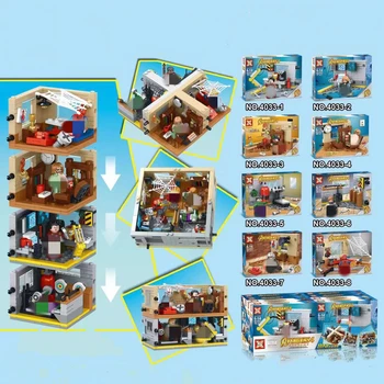 

New 8pcs/lot SuperHeroes Endgame Exclusive Scene Rooms Building Blocks DIY Bricks Spider-Man Iron Man Toys for Kids Gift