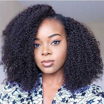 

Afro Kinky Curly Wig U Part Wig Human Hair Wigs Brazilian Remy 180% Density Glueless Human Hair Wig For Black Women 4c Curly