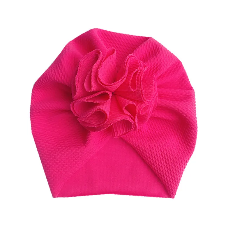 rolled up skully hat Fashion Flower Baby Hat Newborn Elastic Baby Turban Hats for Girls Solid Colors Cotton Infant Beanie Cap Headwear Muslim winter toque