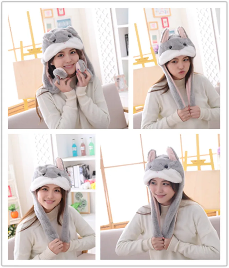Douyin Meng Pinch Ear будет двигаться розовая шапка со Свинкой Air Bag cap плюшевые игрушки милая Сеть Красная шляпа женская