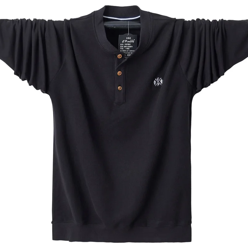 Fat Guy, большие размеры 4XL 5XL, 95% хлопок, чистый цвет, Повседневный, длинный рукав, мужская мода, толстовка с пуговицами, свободный крой, синий, зеленый - Цвет: 5157 Black