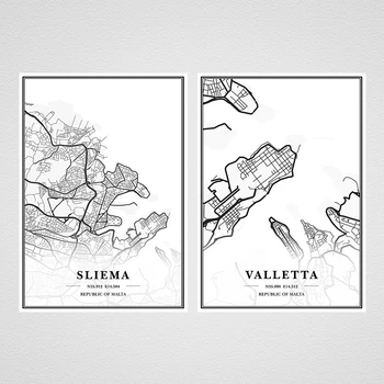 

Republic of Malta Sliema Valletta Southern Europe Canvas Paintings Vintage Kraft Posters Coated Art Prints Home Decor Gift