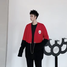 Осенний тонкий кардиган мужской модный хит цветной Повседневный вязаный свитер с v-образным вырезом Мужская Уличная одежда свободный свитер пальто для мужчин s