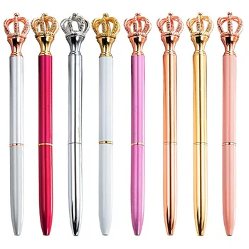 

Crown Top Pens,Fantastic Gift for Women, Metal Ballpoint Pens School and Office Supplies with Black Ink, Random Color(8PCS)