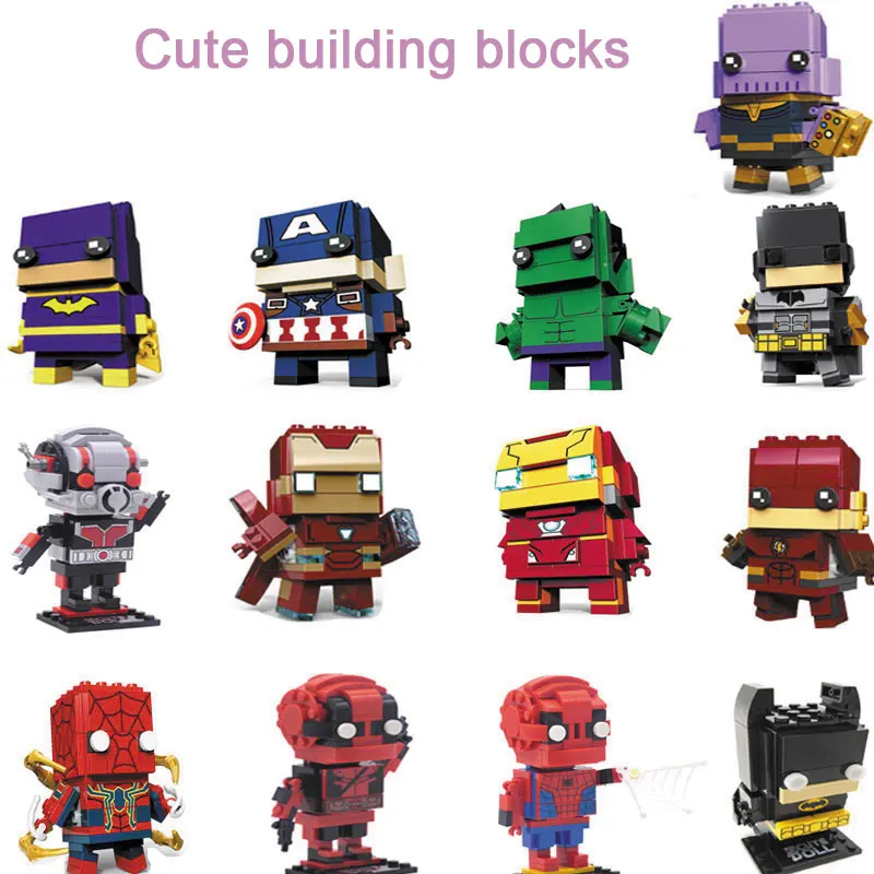 Аниме фигурки супергероев модель Decool Brickheadz Мини героев строительные блоки