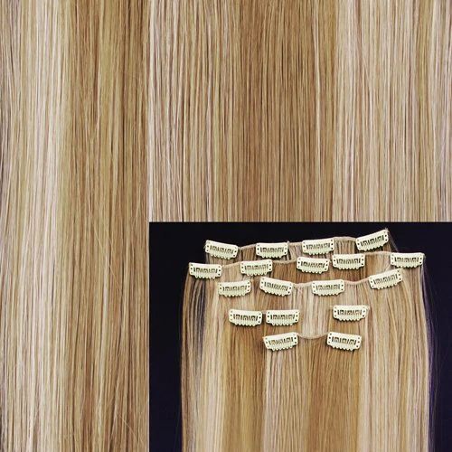 8 1"#27/613 блонд подчеркивает прямую полную голову синтетические волосы для наращивания