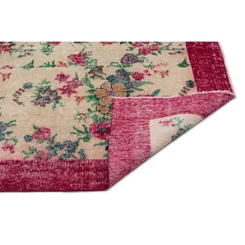 

Handmade Red Vintage Overdyed Turkish Area Rug 156x241 Cm-5'1''X7'11''