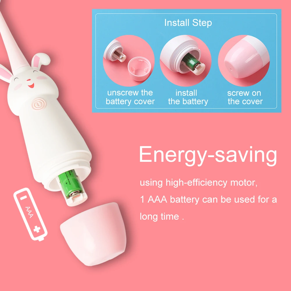 Children Electric Toothbrush Soft Bristles Professional Child Toothbrush Cute Rabbit Teeth Care