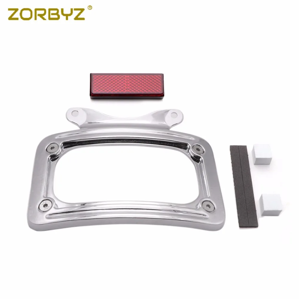 ZORBYZ черный/Хромированный изогнутый кронштейн для номерного знака для Harley Street Glide FLHX Road King Road Glide На Заказ FLTRX 2010