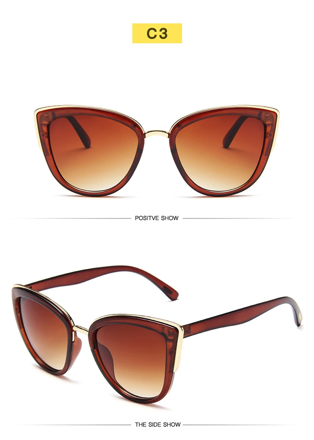 MUSELIFE Cateye Sunglasses Women Vintage Gradient Glasses Retro Cat eye Sun glasses Female Eyewear UV400