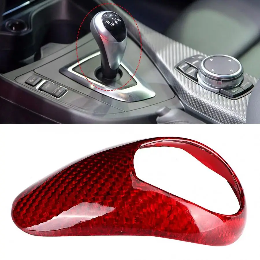 Gear Shift Collars Red Carbon Fiber Knob Cover Trim Fits for M2 M3 M4 M5 X5M X6M Car Accessories | Автомобили и мотоциклы