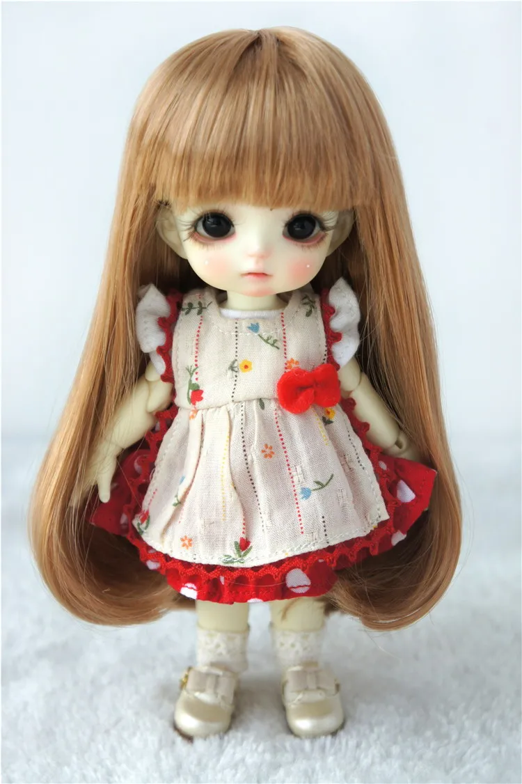 JD319B 1/12 милый синтетический мохер BJD кукольный парик для размера 4-5 дюймов и 5-6 дюймов волосы длинные кукольные парики с полной челкой аксессуары для куклы