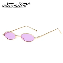 WHO CUTIE, маленькие овальные ретро солнцезащитные очки для мужчин и женщин, фирменный дизайн, Ретро стиль, 90 S, узкие солнцезащитные очки, фиолетовые, красные линзы, оттенки OM570