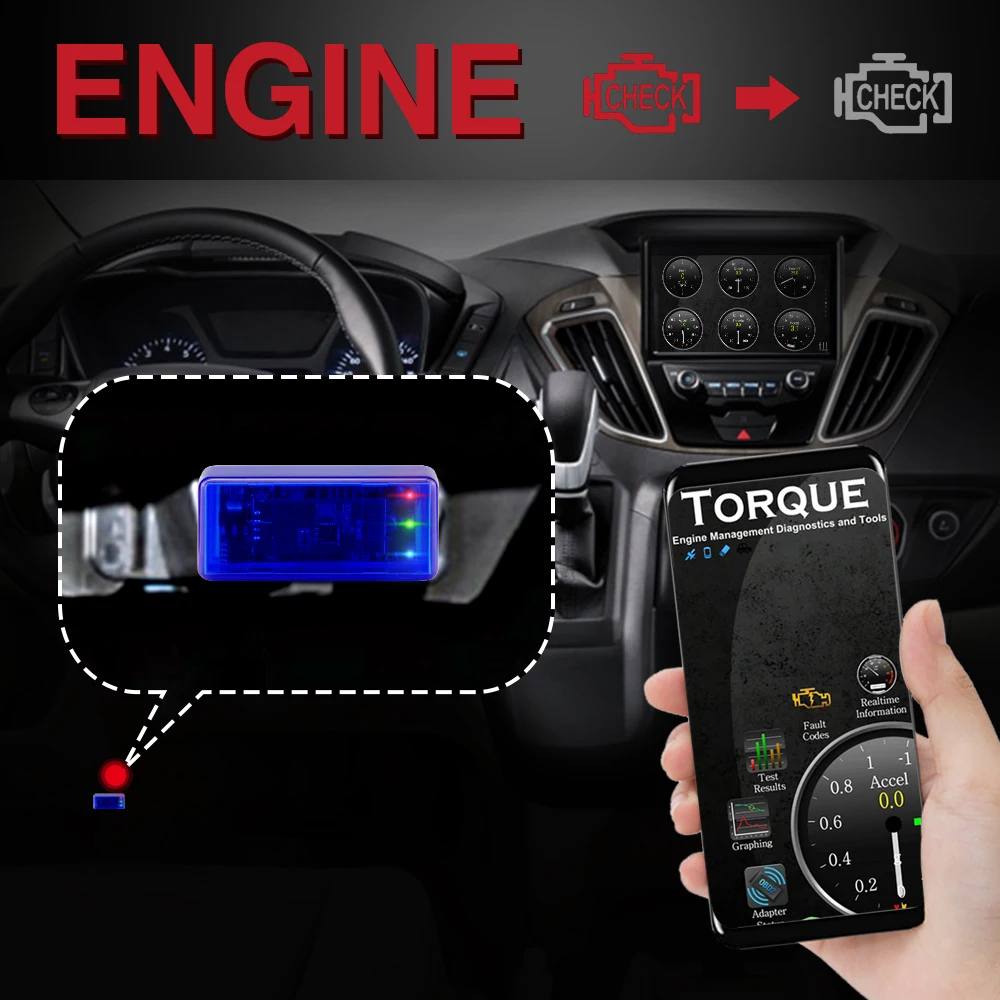 

Bluetooth ELM327 V1.5 with PIC18F25K80 Chipset Two Boards OBD2 Scanner Car Diagnostic Scan Tool Turn Off Check Engine Light