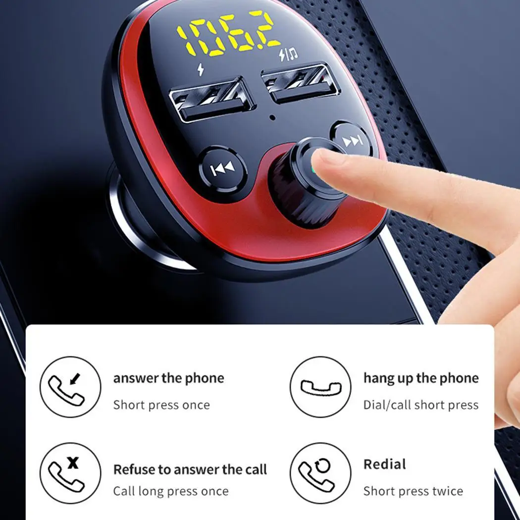 Двойной usb порт Авто прикуриватель Bluetooth 12-24V 3.1A 36g 24 часа 12 V-24 V модели MP3 передатчик