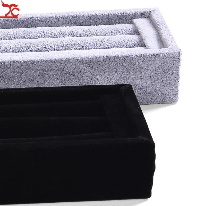Velvet Jewelry Display Stand Ring Holder Rings Organizer Ear Studs Rack Jewellery Display Tray   joyeros organizador de joyas