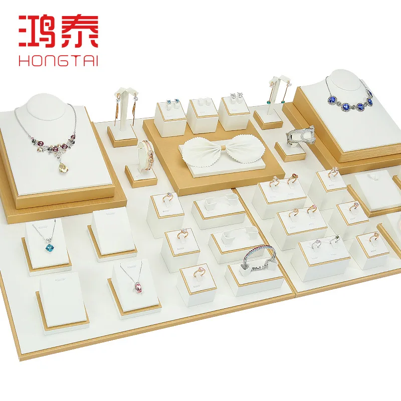 Золотое двойное кольцо ювелирные изделия стойки дисплей наборы реквизита тайваньский нефрит ювелирные браслеты и кулоны хранения