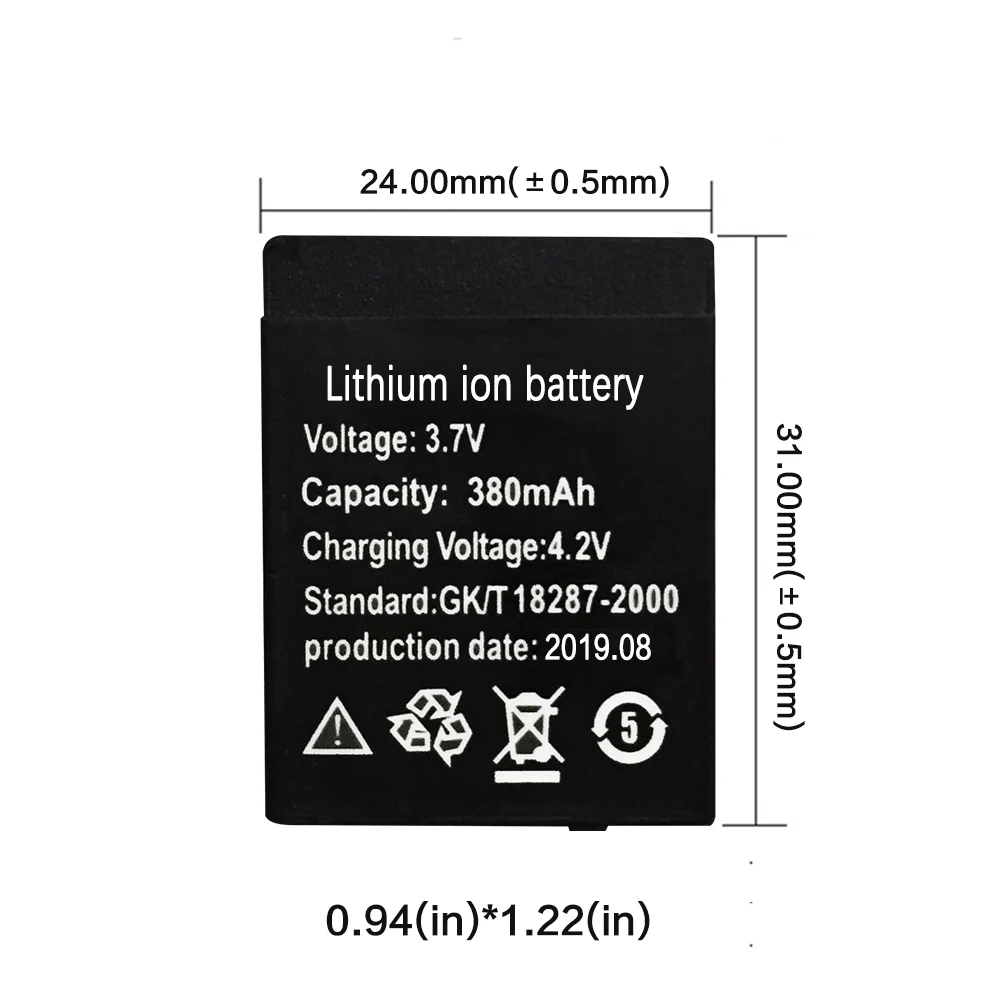 

1 Pcs LQ-S1 3.7V 380mAh Rechargeable Li-ion Polymer Battery For Smart Watch AB-S1 DJ-09 DZ09 GJD HKS-S1 FYM-M9 SCX-M9