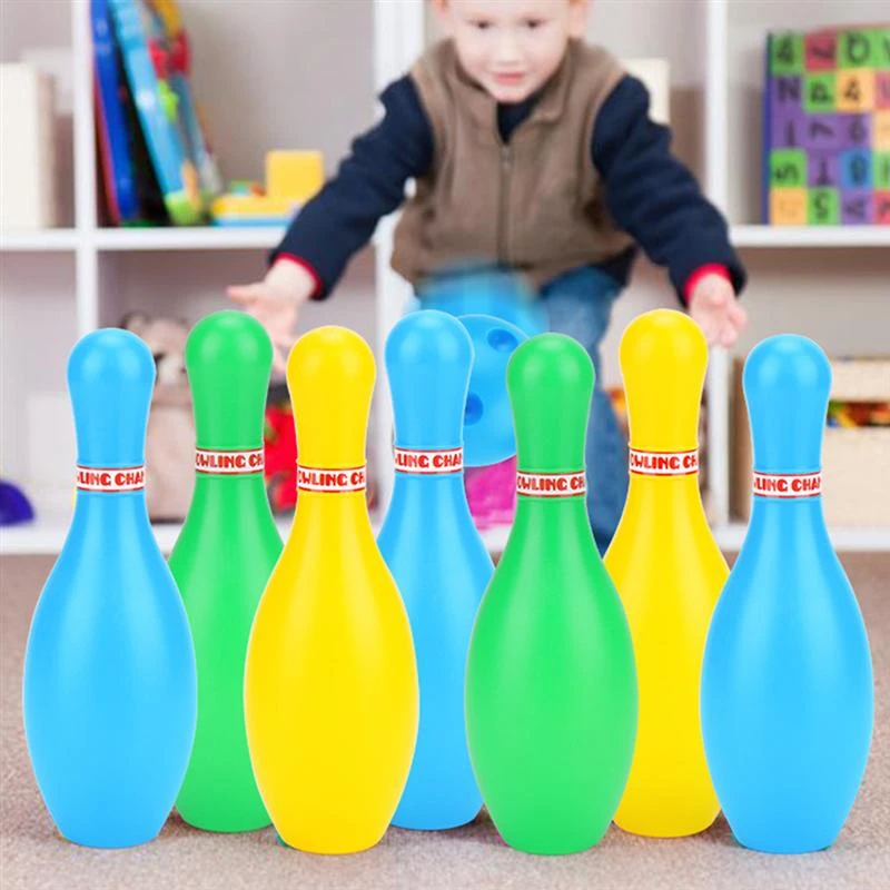 Zestaw do gry w kręgle sport 18cm zabawki edukacyjne dla dzieci piłka i  szpilki kręgle zabawki plastikowe Gutterball śmieszne kręgle (losowy  kolor)|Kule do kręgli| - AliExpress
