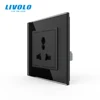 Livolo EU Standard multifunctional Power Socket,Crystal Glass Panel,110~250V 16A Wall Power Outlet ► Photo 2/5