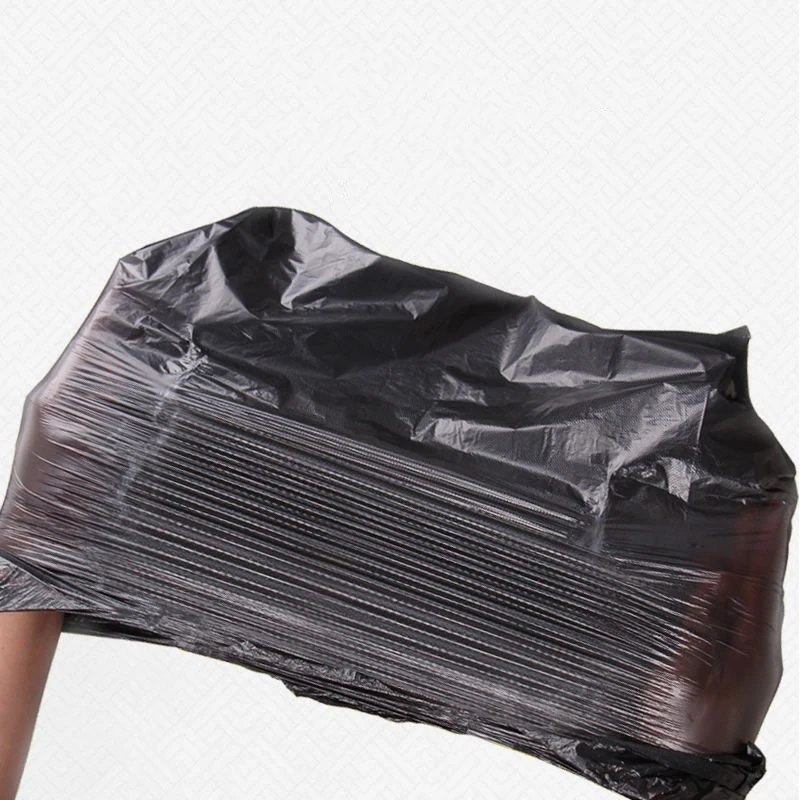 Black Disposable Garbage Bag Plastic Sturdy T Shirt Bags Thickened Grocery Bags Durable 50Pcs LI 1