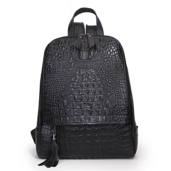 

new design European Style Women Knapsack Crocodile Pattern Cowhide Ladies Shoulder Bag High Quality Daily Female Backpack Luxury