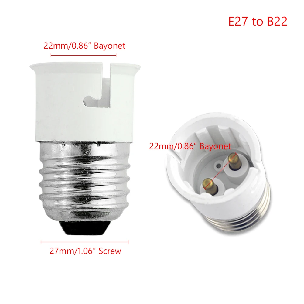 Lamp Light Bulb EDISON Screw E27 To Bayonet Cap B22 Adapter Converter CE Approve 