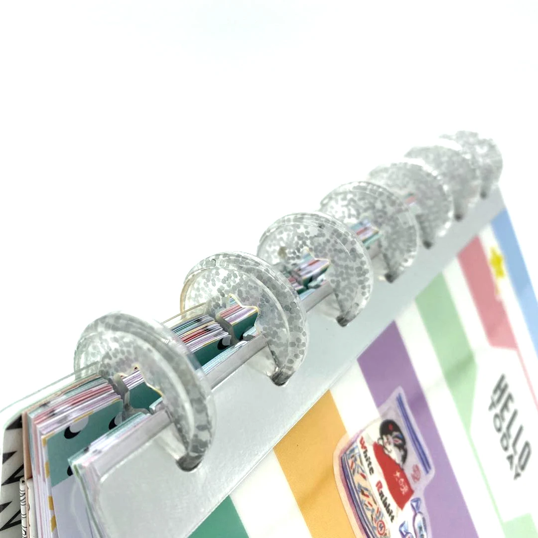 A5 Binder Plastic Accessories Buckle Flash Point Binding Discs 12pcs 27mm Notebook Mushroom Hole Button Disc Binding A4 Binder