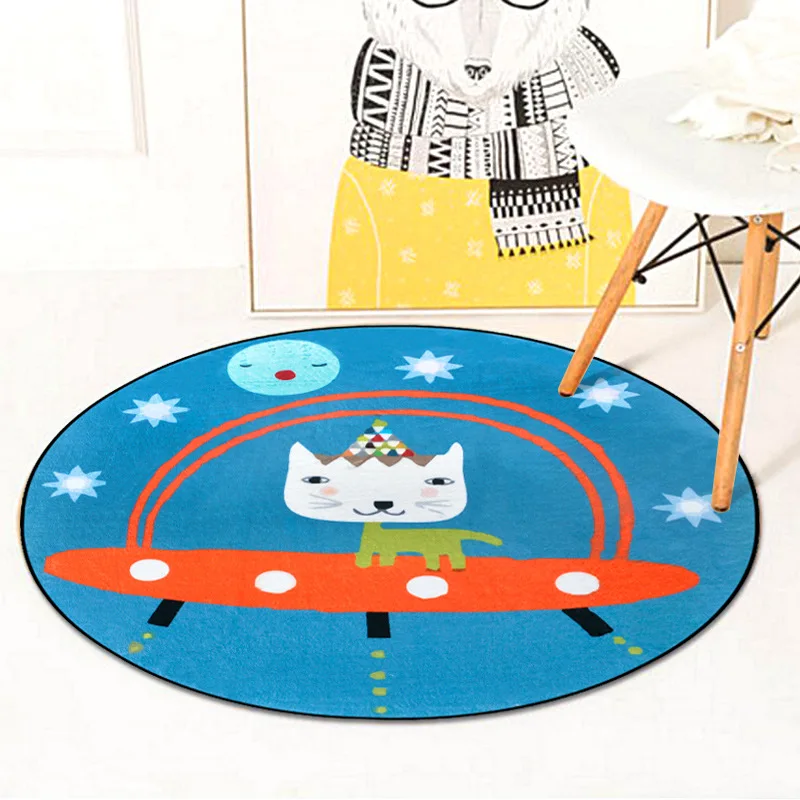 

Cartoon Animal Circle Rug Bedroom Living Room Teapoy Table Room Basket Garden Blanket Computer Chair Mat
