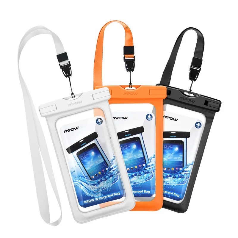 3 шт./лот Mpow 6,5 дюймов IPX8 водонепроницаемый чехол Универсальный чехол для телефона для плавания и фотосъемки под водой для Xiaomi 8 iPhone X Xs Max - Цвет: white orange black