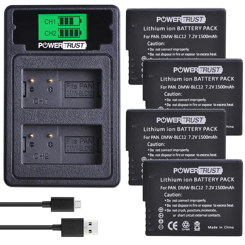 USB Ladegerät für PANASONIC Lumix DMW-BLC12 DMW-BLC12E 