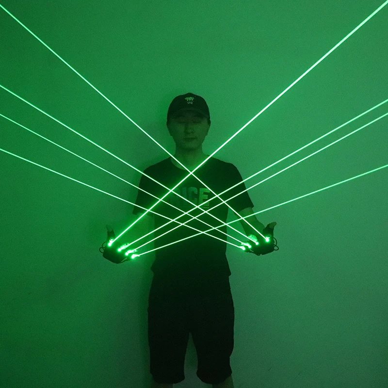 Green Laser Gloves Laser Beam Flash Finger,Nightclub Bar Party Dance Singer Props DJ Mechanical Gloves LED Light