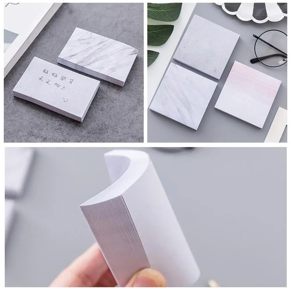Мрамор Текстура Бумаги для заметок на клейкой основе Цвет самоклеющиеся Блокнот