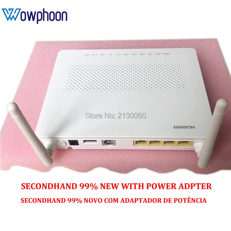 

Used HG8546M 99% New Huawei HG8546M FTTH GPON ONU ONT Modem 1GE+3FE+WIFI+USB+TEL English software with Power adapter