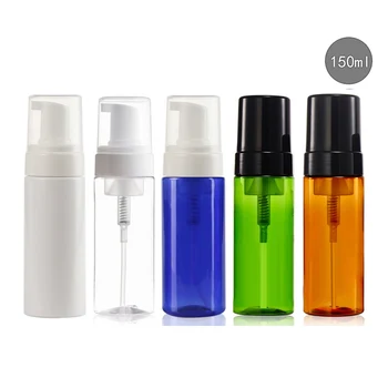 

150ml Foam Bottle White Cover and Black Cover Foam Bottle Mask Bubble Bottle Mousse Bottle PET Plastic Bottle