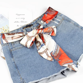 

Ladies Chiffon Cloth Belt Printed Cloth With Casual Wild Knotted Belt Dress Dress Decorative Waist 10 Color