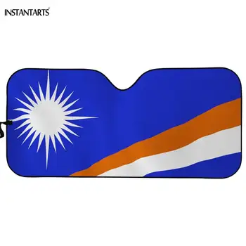

3D Marshall Island Kwajalein Flag Print Blue Auto Sunshade Protect Front Window Sun Shade Visor Car Accessories Windshied Cover