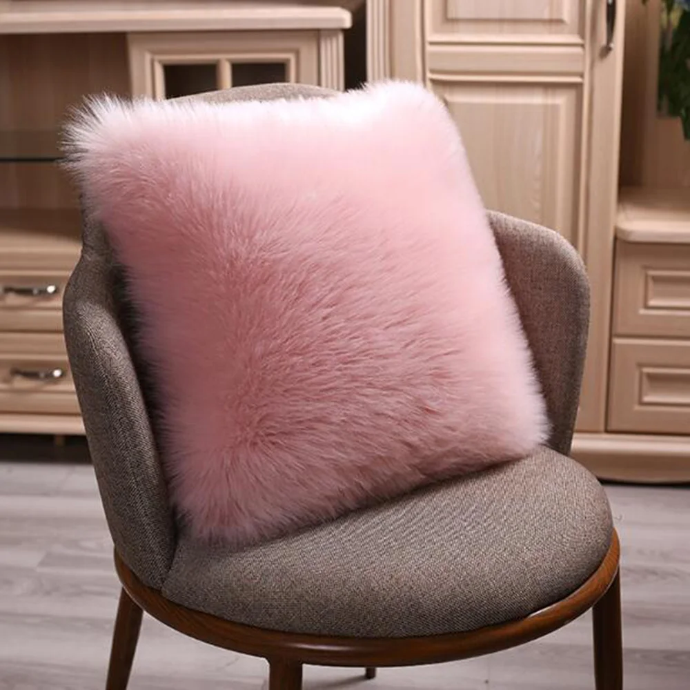 Подушка из искусственной шерсти и овчины пушистая искусственная Мягкая