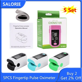 

5pcs Finger Pulse Oximeter Finger Clip Heartbeat Pulse Oximeter Portable Heart Rate Monitor Blood Oxygen Meter Sensor Pressure
