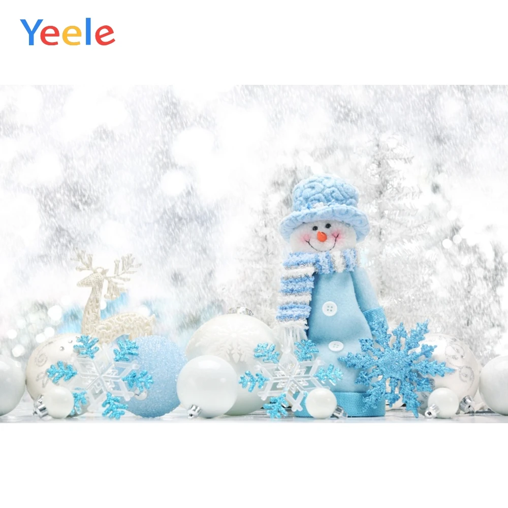 

Yeele Christmas Photocall Bokeh Winter Snowman Ball Photography Backdrops Personalized Photographic Backgrounds For Photo Studio