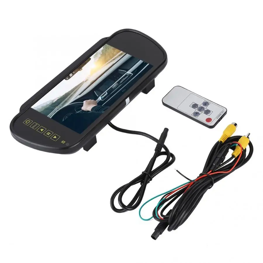 

monitoring 7inch Car Rearview Mirror LCD Auto Dimming Monitor Rear View Camera With Bracket photography monitor
