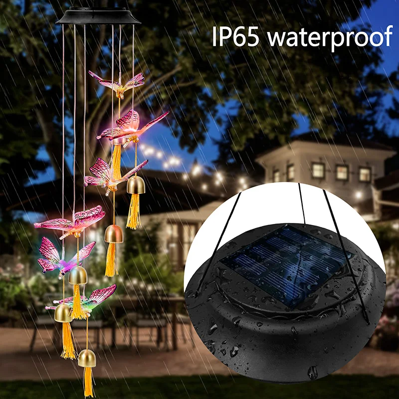 solar garden lanterns LED Solar Power Wind Chime for home decoration and gifts Waterproof  Christmas Windbell Light garden balcony outdoor Xmas Decor solar wall lights