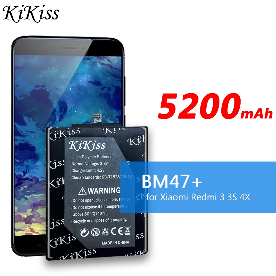 Бесплатный инструмент KiKiss аккумулятор BM47/BN40/BN44 для Xiaomi Redmi 3 3S 3X/Redmi 4X/Redmi 4 Pro Prime 3g ram 32G rom/Redmi 5 Plus