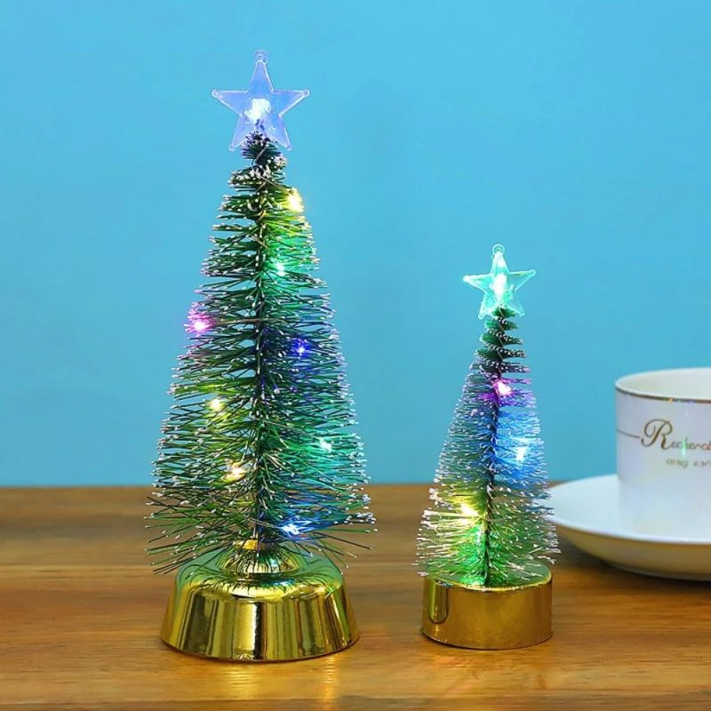 Miniature Christmas Tree Small Artificial Sisal Snow Landscape Architecture Trees For Christmas Crafts Tabletop Decor 2022 New|Trees| - Aliexpress