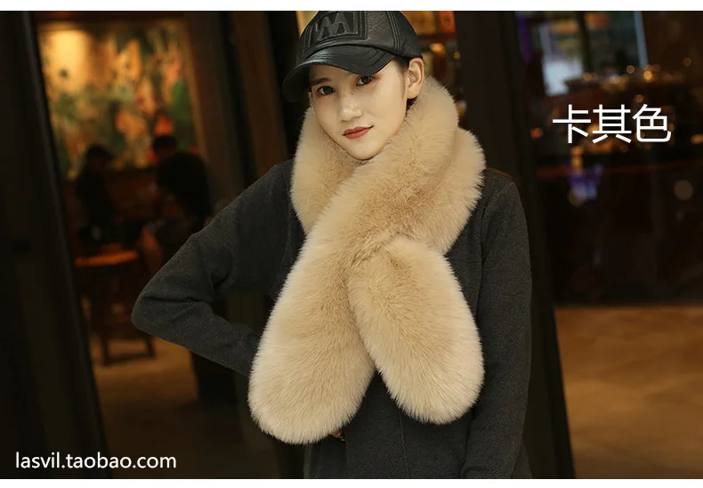 Корейский искусственный мех; теплая горловина. Шаль Fox. Женский Длинный утолщенный теплый шарф. Модные женские сапоги на меху с накидкой