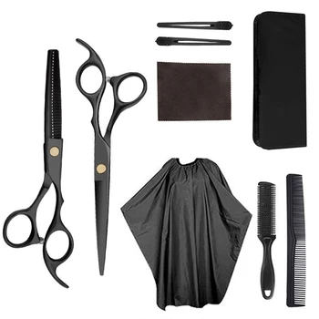 

7/9pcs Hair Scissor 6 Inch Barber Hairdressing Cutting Professional Shear Stainless Steel Thinning Scissor Barbershop Salon Set