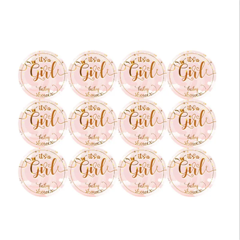 60 шт./компл. золотой мальчик/розовое платье для девочек Baby Shower Пол раскрывая