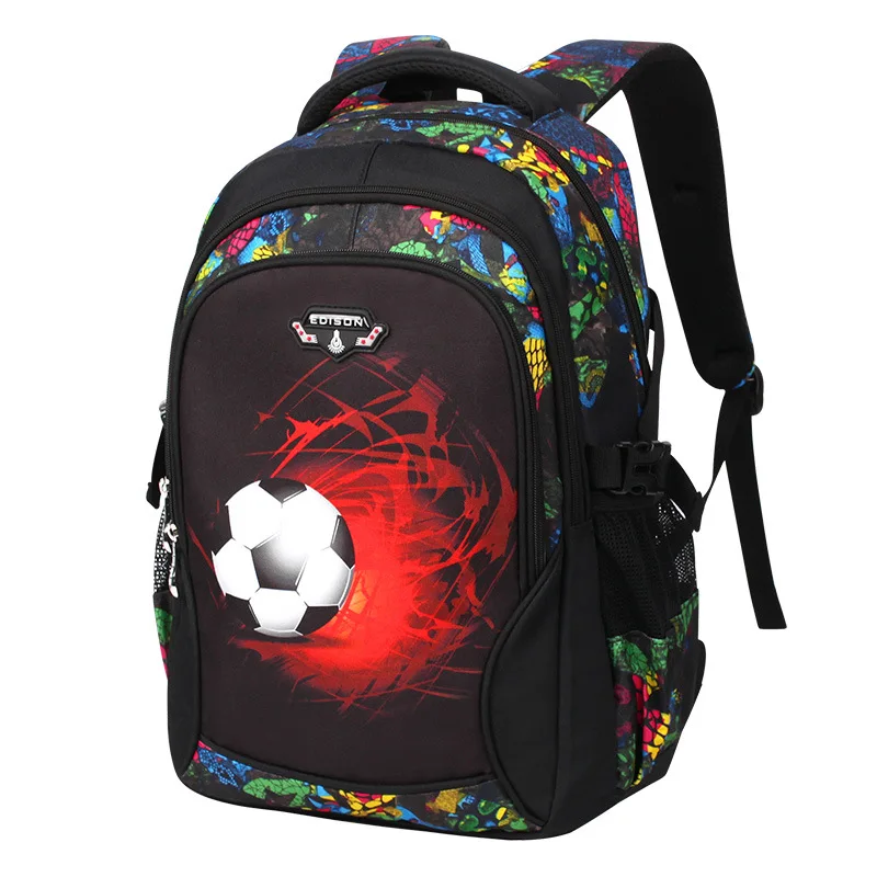 Football Small Школьный рюкзак Edison для мальчиков, модный Ультра-светильник, грязеотталкивающий, износостойкий рюкзак, футбольный принт, школьные сумки, чехол-карандаш, набор - Цвет: Football Small